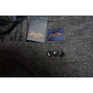 Good Man Tweed Wool Blend Gray Woven Sport Coat Jacket Sz M $498 BRAND NEW